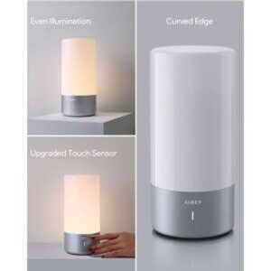 Aukey Touch lamp even illumination curved edge lamp eco friendly plug in‎